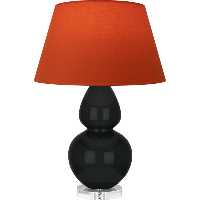 Robert Abbey OS23T One Light Table Lamp, Obsidian Glazed Ceramic w/Lucite
