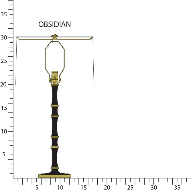 Robert Abbey OS71 One Light Table Lamp, Obsidian w/Modern Brass
