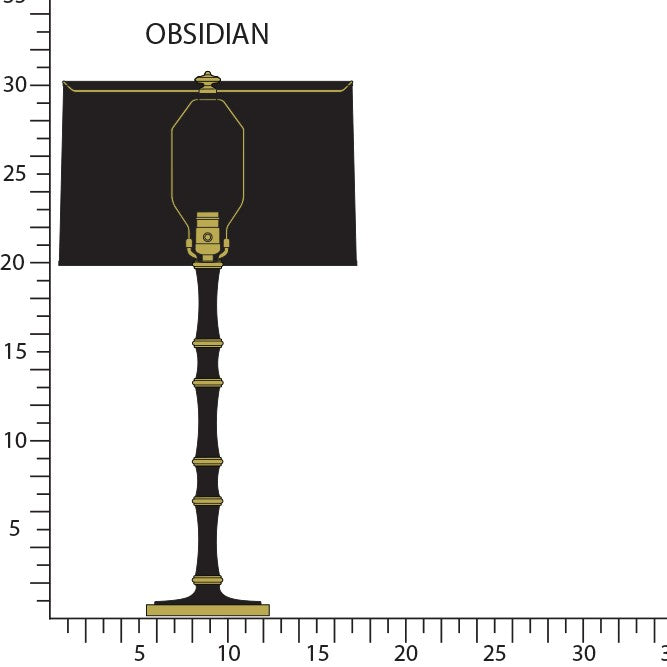 Robert Abbey OS71X One Light Table Lamp, Obsidian w/Modern Brass