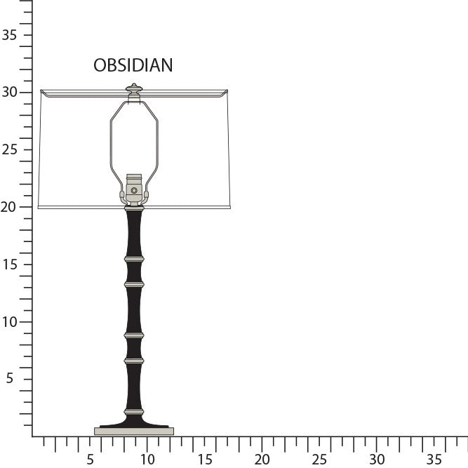 Robert Abbey OS72 One Light Table Lamp, Obsidian w/Polished Nickel