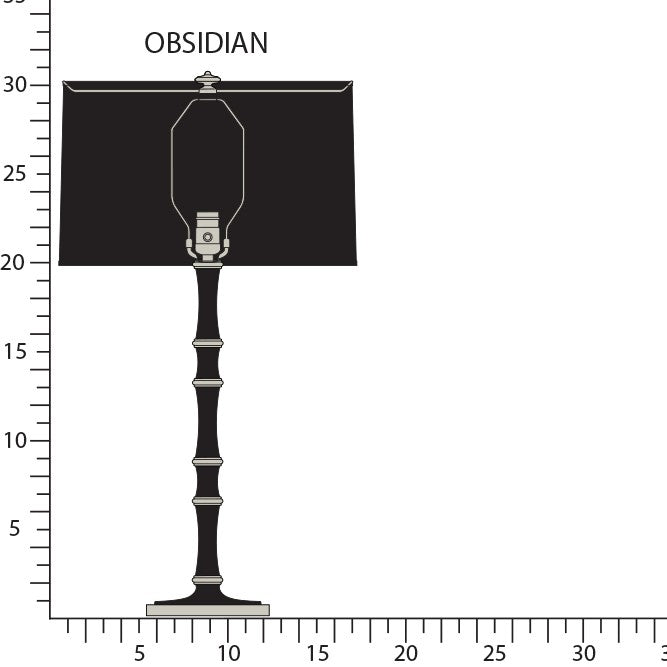 Robert Abbey OS72X One Light Table Lamp, Obsidian w/Polished Nickel