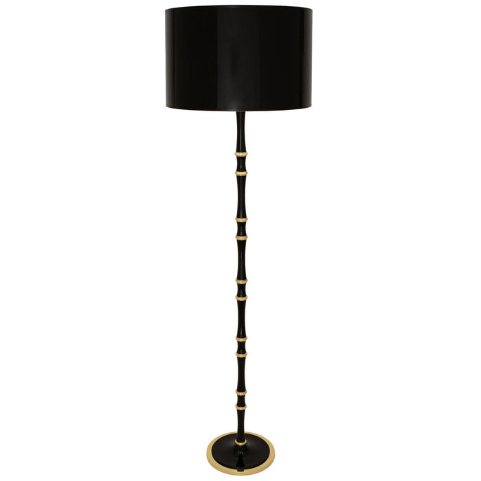 Robert Abbey OS73X One Light Floor Lamp, Obsidian w/Modern Brass