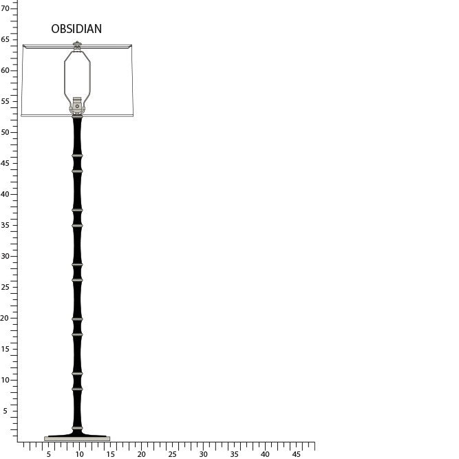 Robert Abbey OS74 One Light Floor Lamp, Obsidian w/Polished Nickel