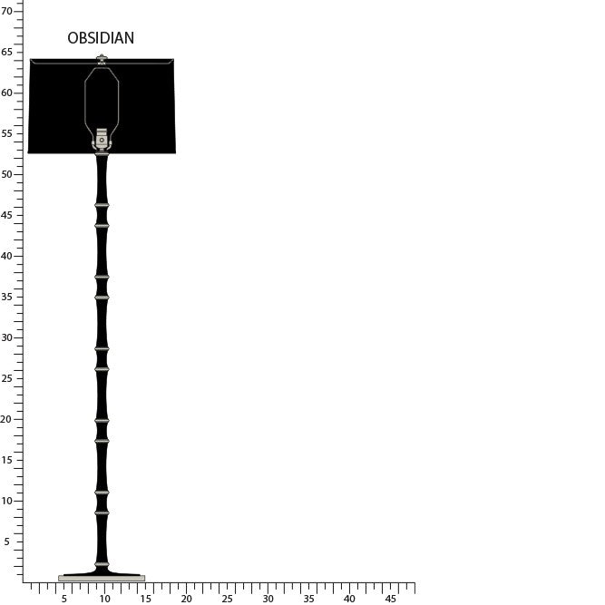 Robert Abbey OS74X One Light Floor Lamp, Obsidian w/Polished Nickel