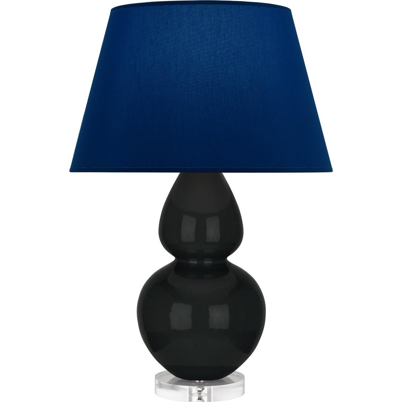 Robert Abbey OS23N One Light Table Lamp, Obsidian Glazed Ceramic w/Lucite