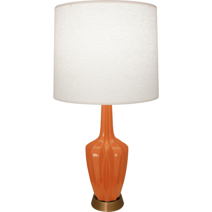 Robert Abbey PM36 One Light Accent Lamp, Pumpkin Glazed Ceramic w/Warm Brass