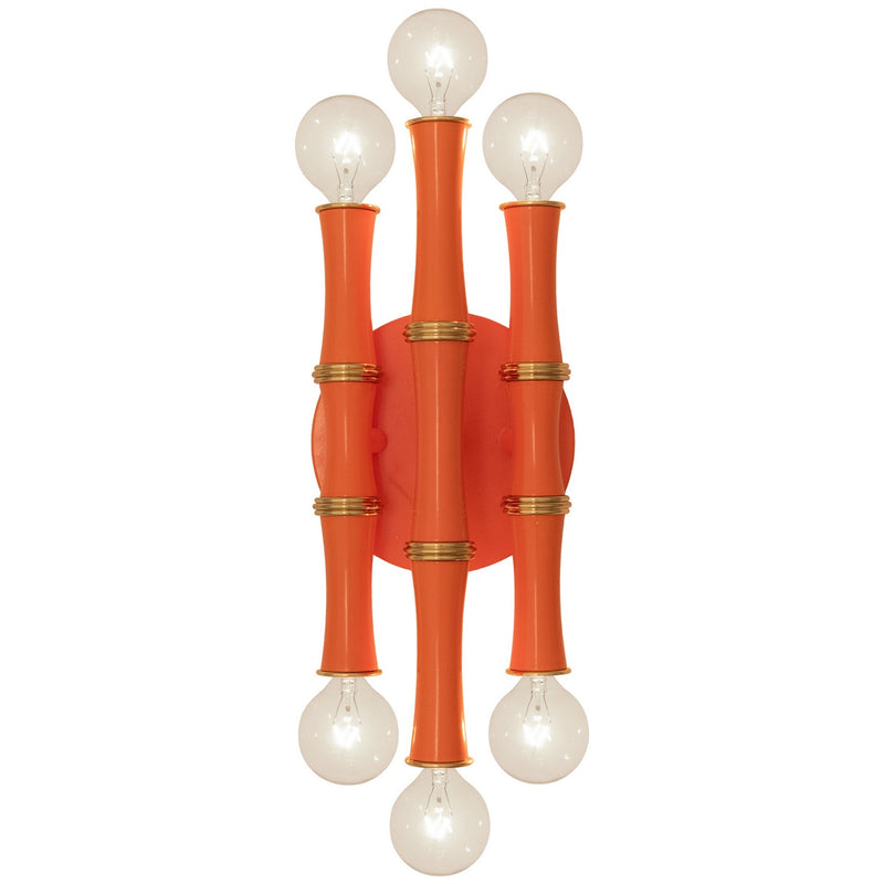 Robert Abbey PM75 Six Light Wall Sconce, Pumpkin w/Modern Brass
