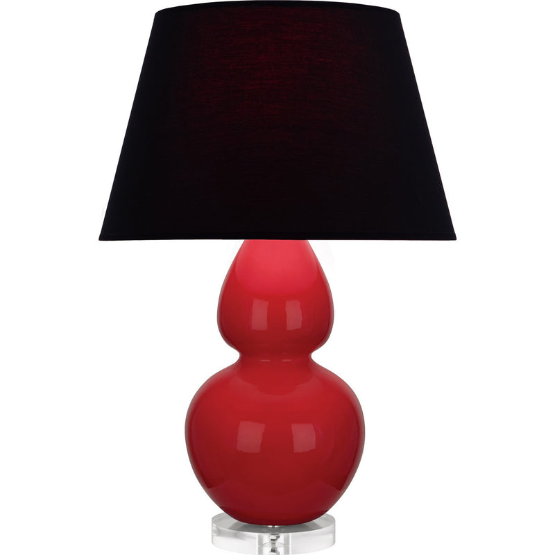 Robert Abbey RR23K One Light Table Lamp, Ruby Red Glazed Ceramic w/Lucite