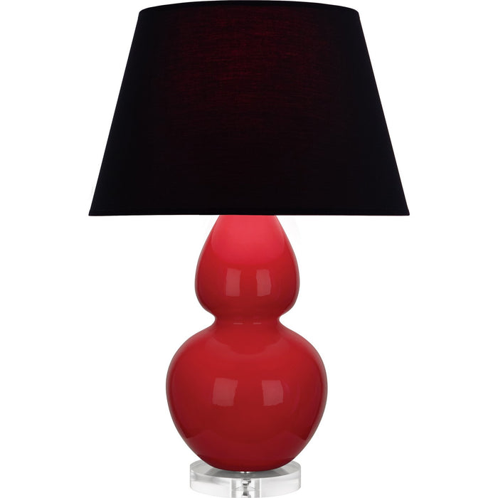 Robert Abbey RR23K One Light Table Lamp, Ruby Red Glazed Ceramic w/Lucite