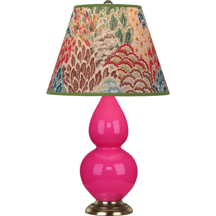 Robert Abbey RZ10F One Light Accent Lamp, Razzle Rose Glazed Ceramic w/Antique Natural Brassed