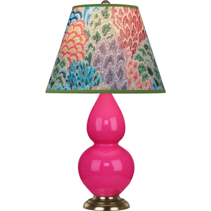 Robert Abbey RZ10S One Light Accent Lamp, Razzle Rose Glazed Ceramic w/Antique Natural Brassed