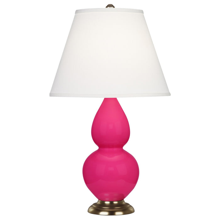Robert Abbey RZ10X One Light Accent Lamp, Razzle Rose Glazed Ceramic w/Antique Natural Brassed