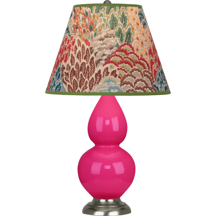 Robert Abbey RZ12F One Light Accent Lamp, Razzle Rose Glazed Ceramic w/Antique Silvered