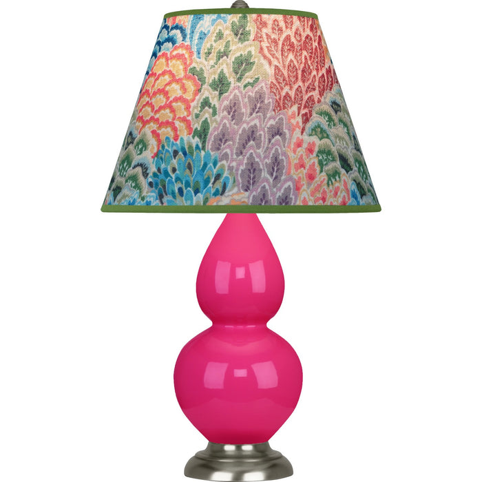 Robert Abbey RZ12S One Light Accent Lamp, Razzle Rose Glazed Ceramic w/Antique Silvered