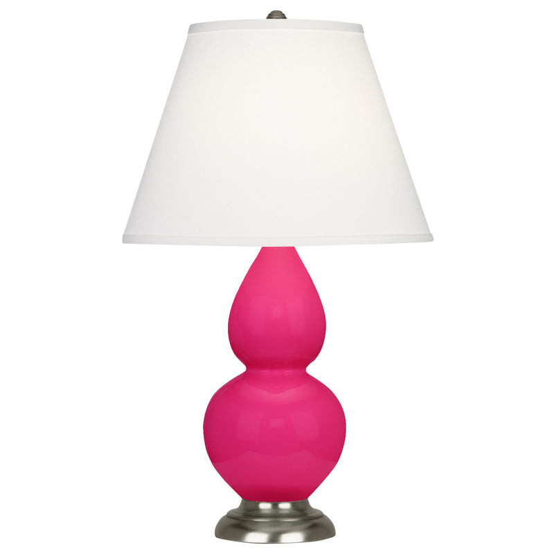 Robert Abbey RZ12X One Light Accent Lamp, Razzle Rose Glazed Ceramic w/Antique Silvered