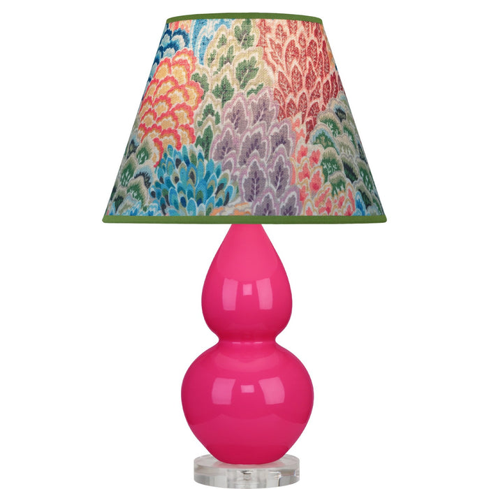 Robert Abbey RZ13S One Light Accent Lamp, Razzle Rose Glazed Ceramic w/Lucite