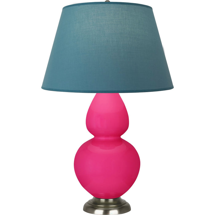 Robert Abbey RZ22B One Light Table Lamp, Razzle Rose Glazed Ceramic w/Antique Silvered