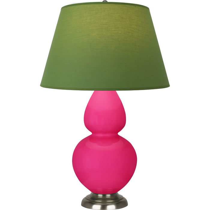 Robert Abbey RZ22G One Light Table Lamp, Razzle Rose Glazed Ceramic w/Antique Silvered