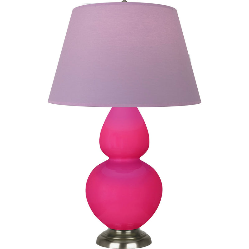 Robert Abbey RZ22L One Light Table Lamp, Razzle Rose Glazed Ceramic w/Antique Silvered