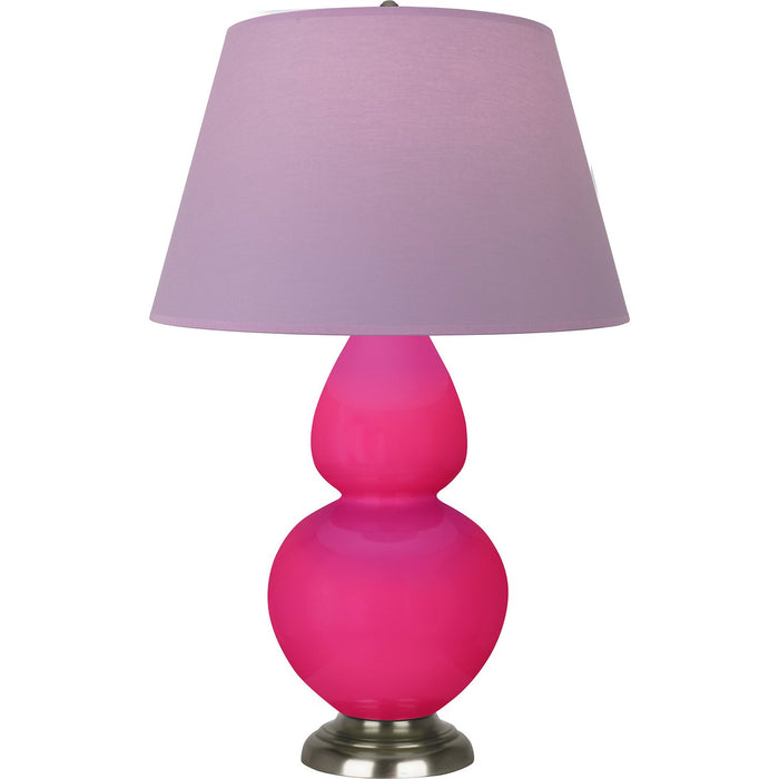 Robert Abbey RZ22L One Light Table Lamp, Razzle Rose Glazed Ceramic w/Antique Silvered