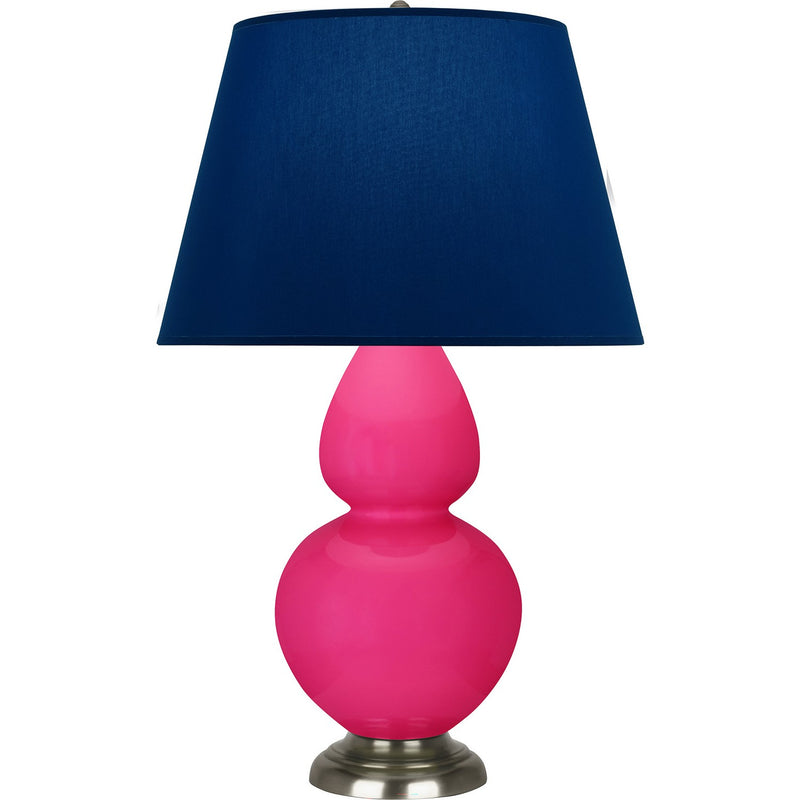 Robert Abbey RZ22N One Light Table Lamp, Razzle Rose Glazed Ceramic w/Antique Silvered