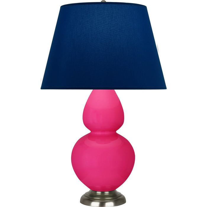 Robert Abbey RZ22N One Light Table Lamp, Razzle Rose Glazed Ceramic w/Antique Silvered