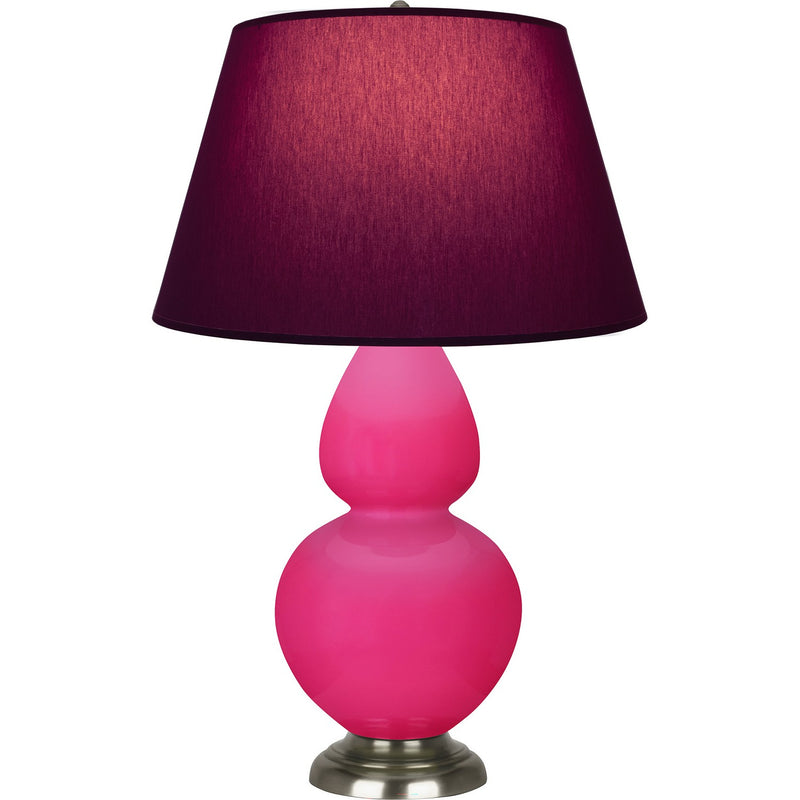 Robert Abbey RZ22P One Light Table Lamp, Razzle Rose Glazed Ceramic w/Antique Silvered