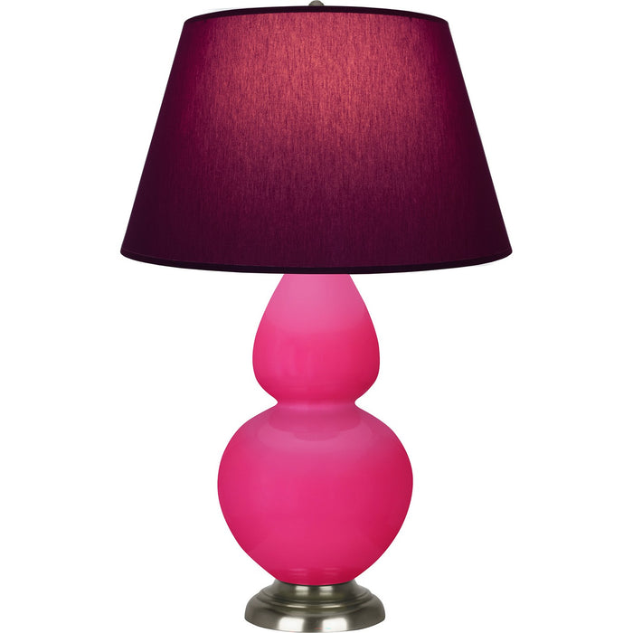 Robert Abbey RZ22P One Light Table Lamp, Razzle Rose Glazed Ceramic w/Antique Silvered