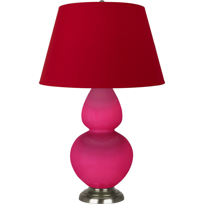 Robert Abbey RZ22R One Light Table Lamp, Razzle Rose Glazed Ceramic w/Antique Silvered