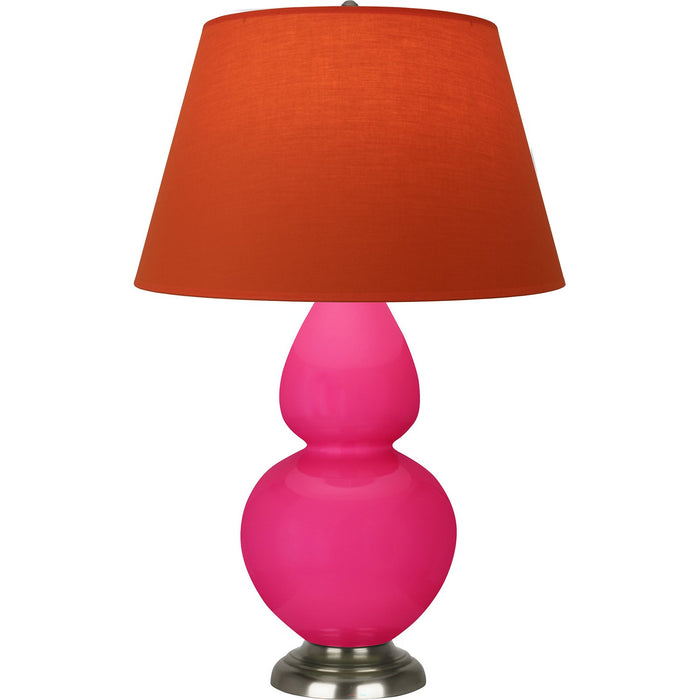 Robert Abbey RZ22T One Light Table Lamp, Razzle Rose Glazed Ceramic w/Antique Silvered