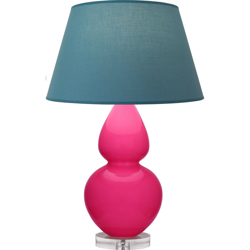 Robert Abbey RZ23B One Light Table Lamp, Razzle Rose Glazed Ceramic w/Lucite