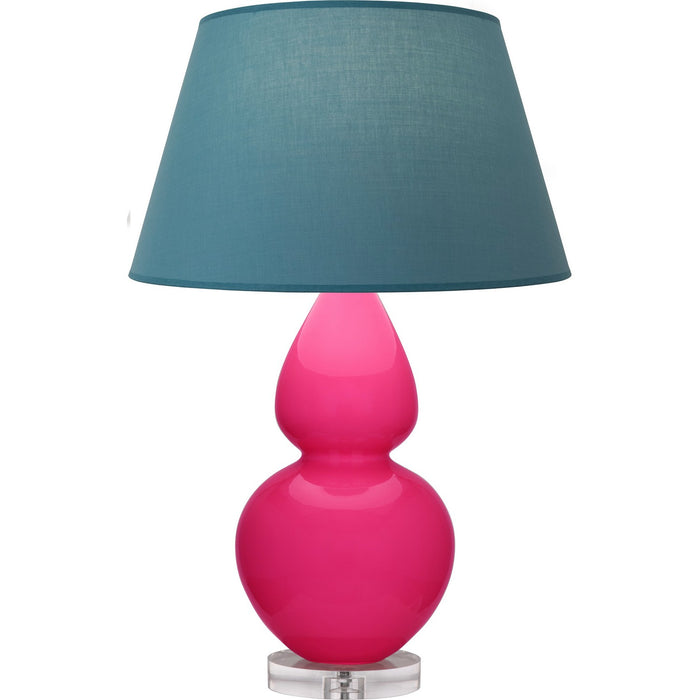 Robert Abbey RZ23B One Light Table Lamp, Razzle Rose Glazed Ceramic w/Lucite