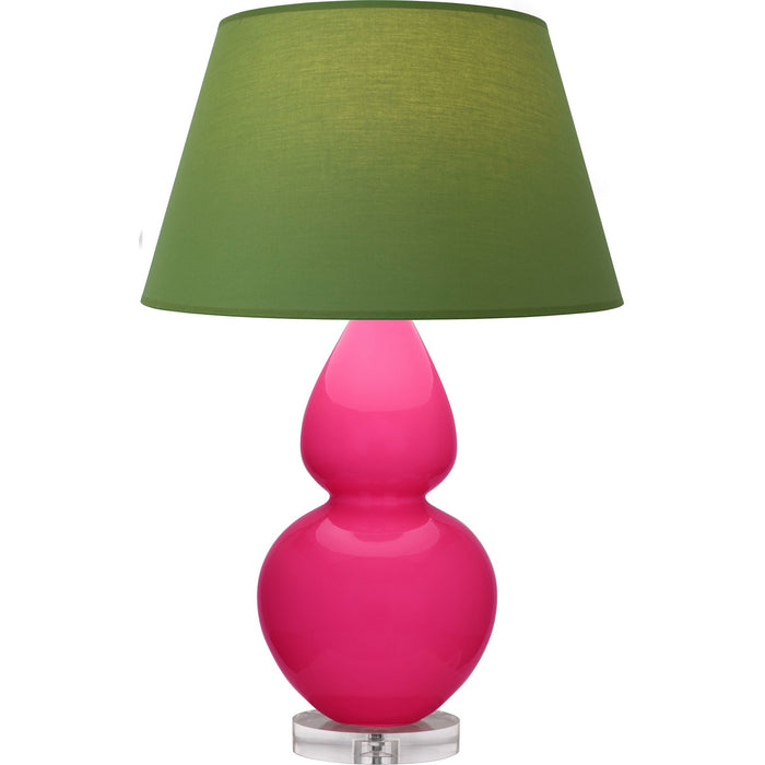Robert Abbey RZ23G One Light Table Lamp, Razzle Rose Glazed Ceramic w/Lucite