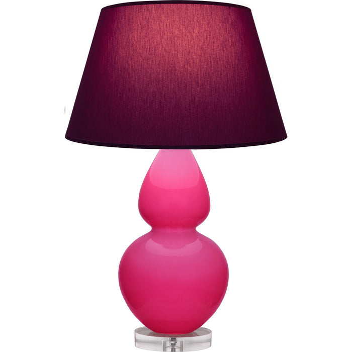 Robert Abbey RZ23P One Light Table Lamp, Razzle Rose Glazed Ceramic w/Lucite