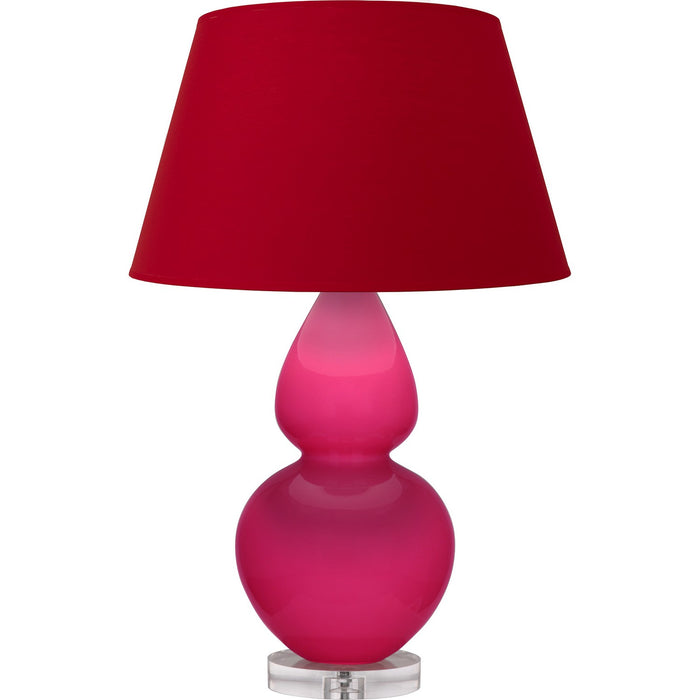 Robert Abbey RZ23R One Light Table Lamp, Razzle Rose Glazed Ceramic w/Lucite