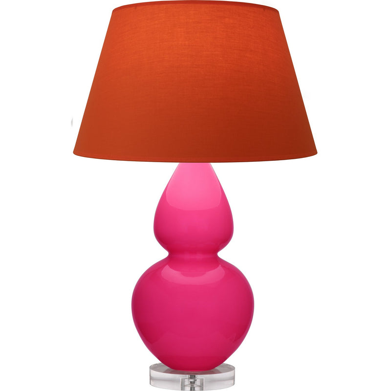 Robert Abbey RZ23T One Light Table Lamp, Razzle Rose Glazed Ceramic w/Lucite