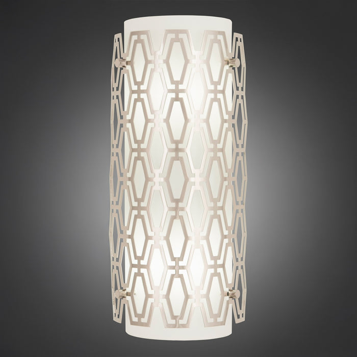 Robert Abbey S202 Two Light Wall Sconce, Polished Nickel/Frosted Cased White Glass