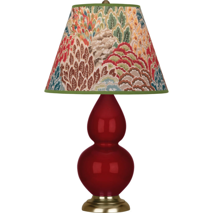 Robert Abbey SA10F One Light Accent Lamp, Sangria Glazed Ceramic w/Antique Natural Brassed