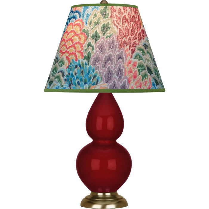 Robert Abbey SA10S One Light Accent Lamp, Sangria Glazed Ceramic w/Antique Natural Brassed