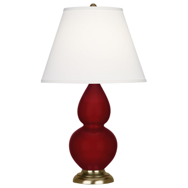 Robert Abbey SA10X One Light Accent Lamp, Sangria Glazed Ceramic w/Antique Natural Brassed