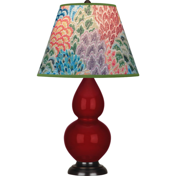 Robert Abbey SA11S One Light Accent Lamp, Sangria Glazed Ceramic w/Deep Patina Bronzeed