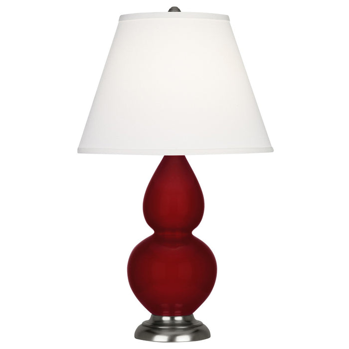 Robert Abbey SA12X One Light Accent Lamp, Sangria Glazed Ceramic w/Antique Silvered