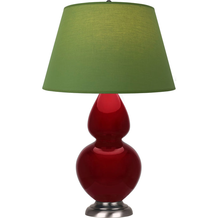 Robert Abbey SA22G One Light Table Lamp, Sangria Glazed Ceramic w/Antique Silvered