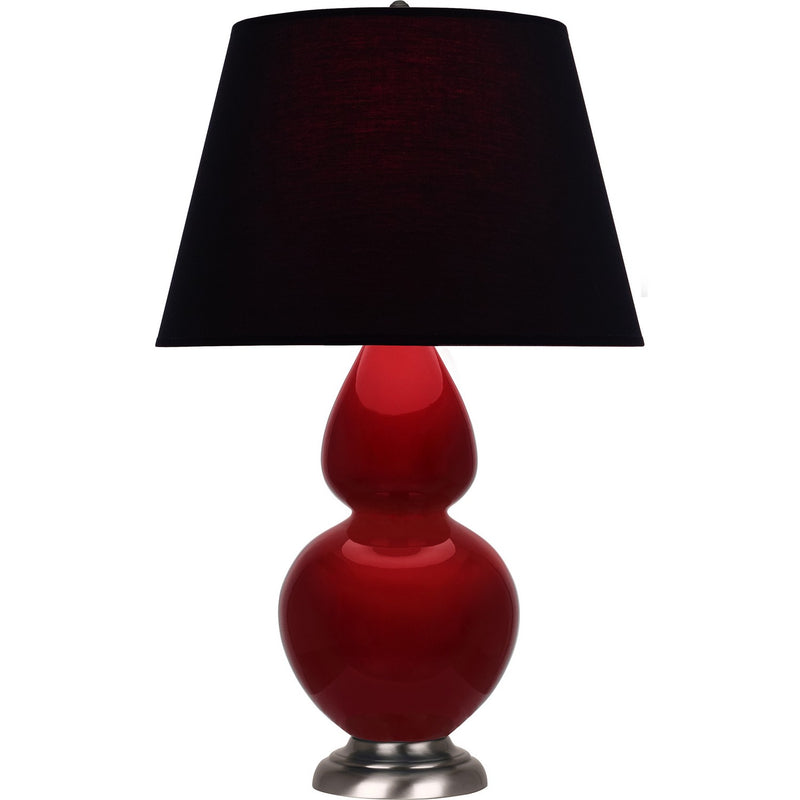 Robert Abbey SA22K One Light Table Lamp, Sangria Glazed Ceramic w/Antique Silvered