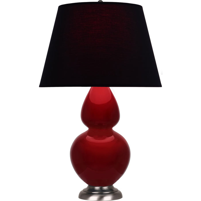 Robert Abbey SA22K One Light Table Lamp, Sangria Glazed Ceramic w/Antique Silvered