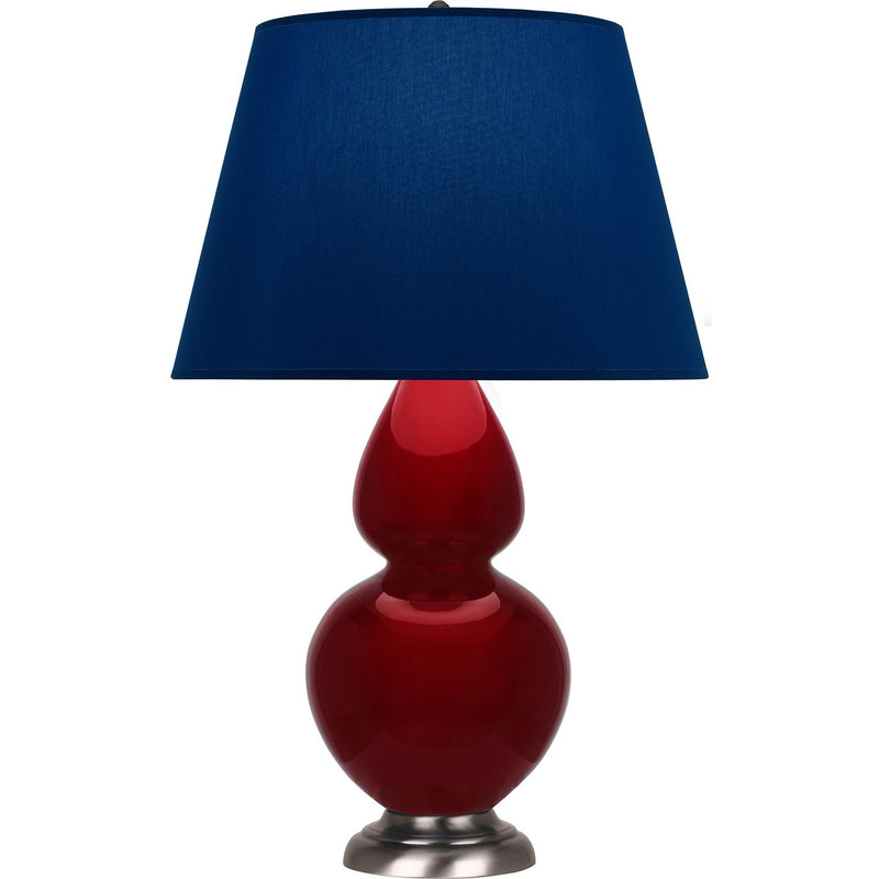 Robert Abbey SA22N One Light Table Lamp, Sangria Glazed Ceramic w/Antique Silvered