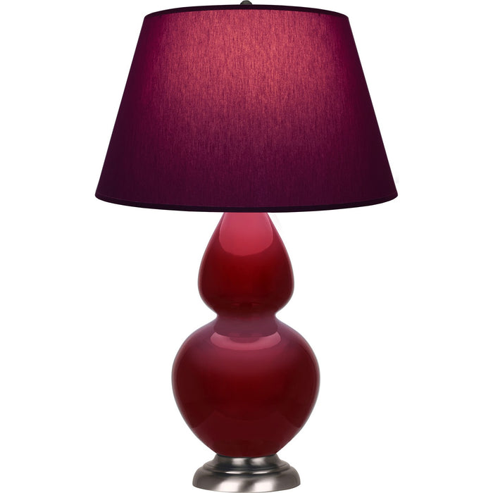 Robert Abbey SA22P One Light Table Lamp, Sangria Glazed Ceramic w/Antique Silvered