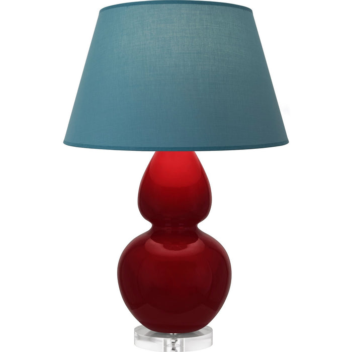 Robert Abbey SA23B One Light Table Lamp, Sangria Glazed Ceramic w/Lucite