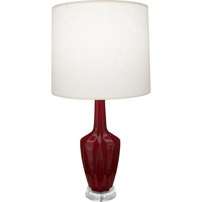 Robert Abbey SA35 One Light Accent Lamp, Sangria Glazed Ceramic w/Polished Nickel/a Lucite
