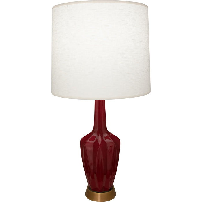 Robert Abbey SA36 One Light Accent Lamp, Sangria Glazed Ceramic w/Warm Brass
